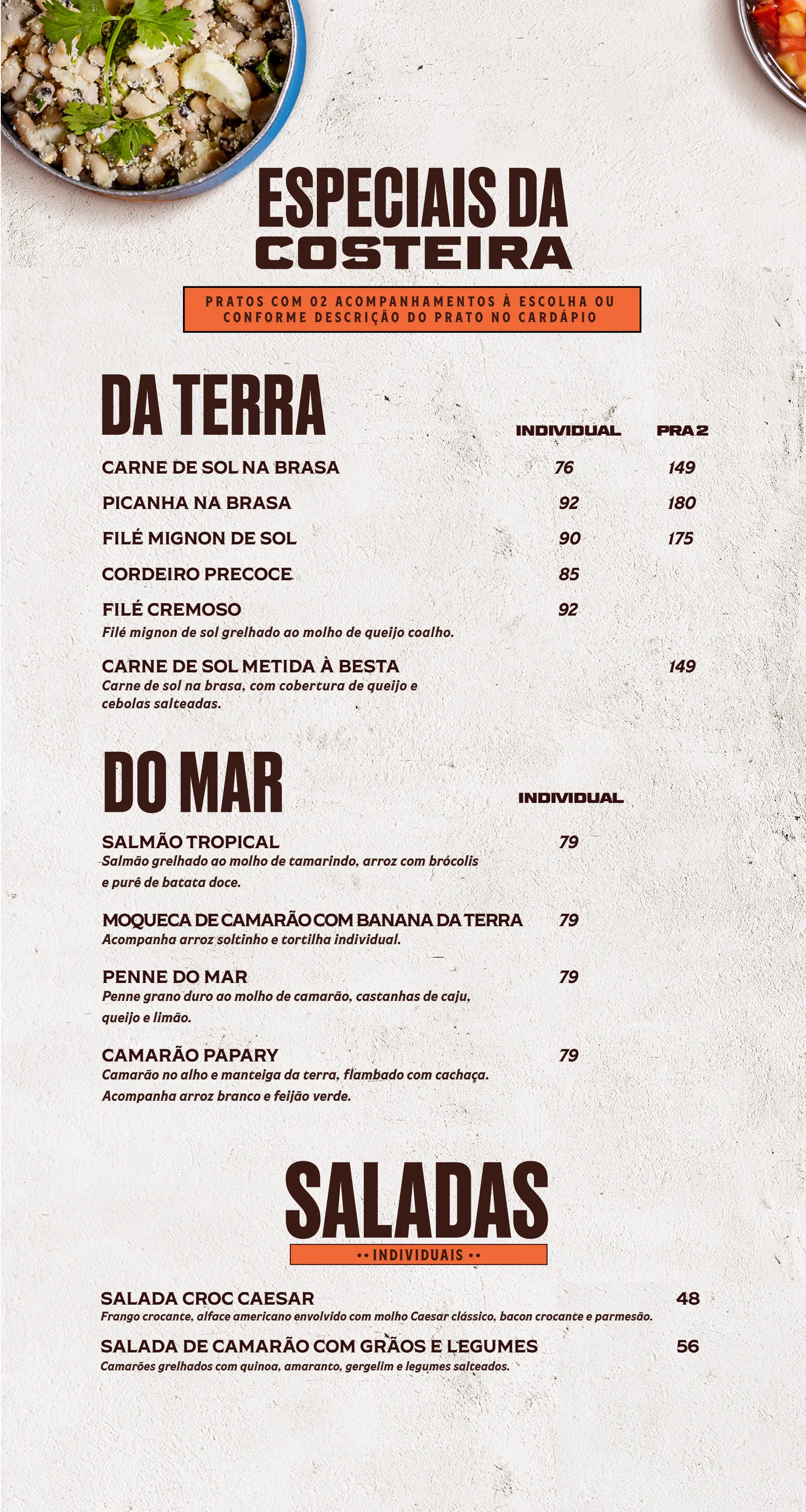 Cardápio Via Costeira